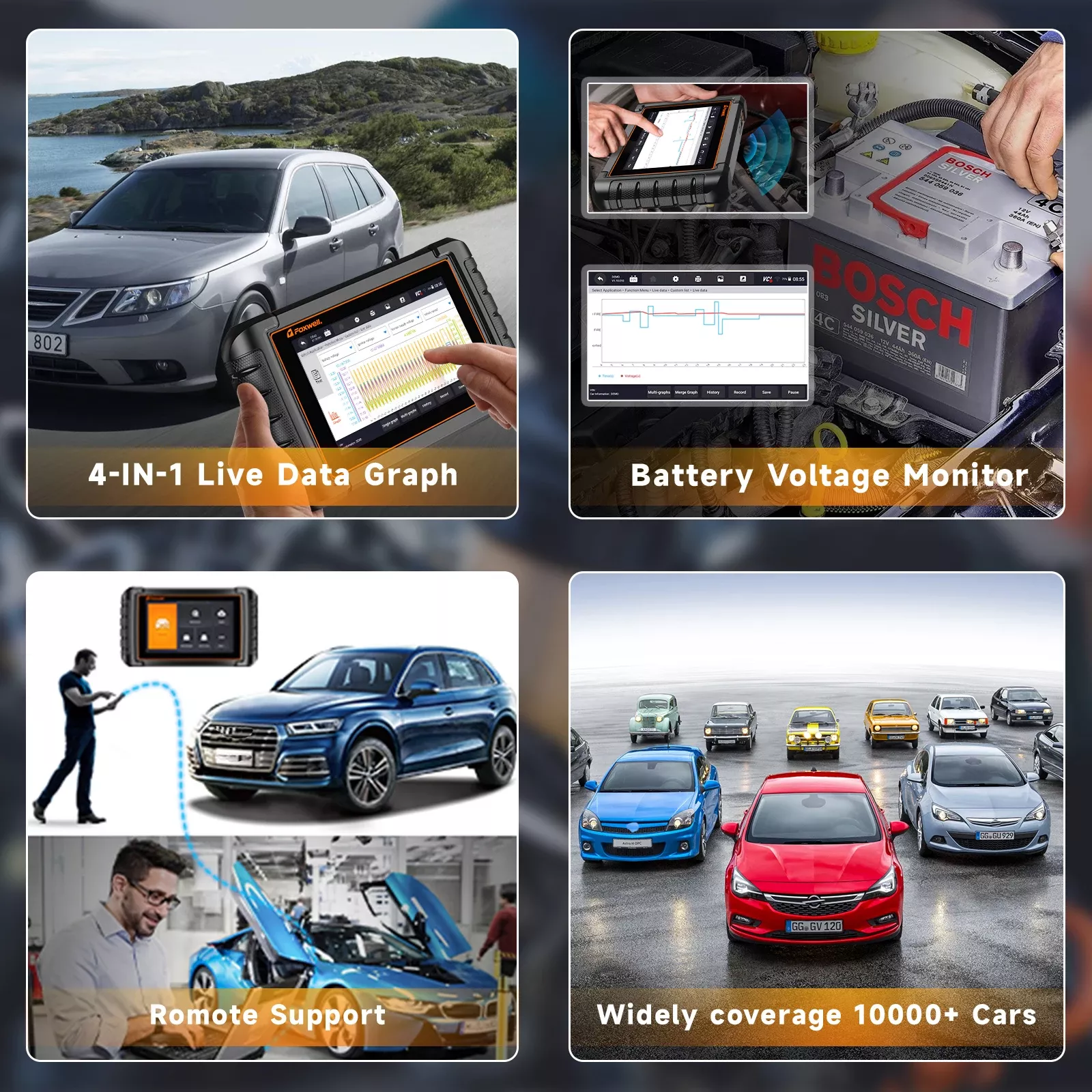 Scanner automóvel Bluetooth FOXWELL NT809BT OBD2