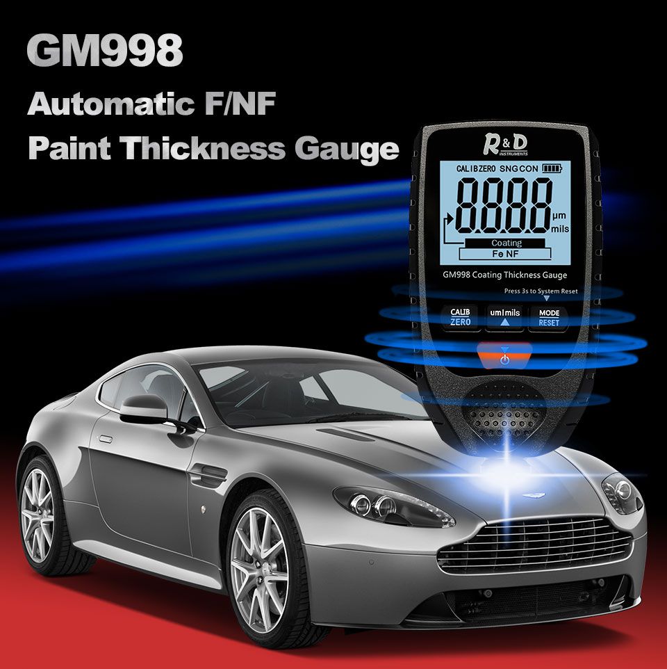R & D GM998 revestimento de pintura de carro medidor de espessura pintura de carro el