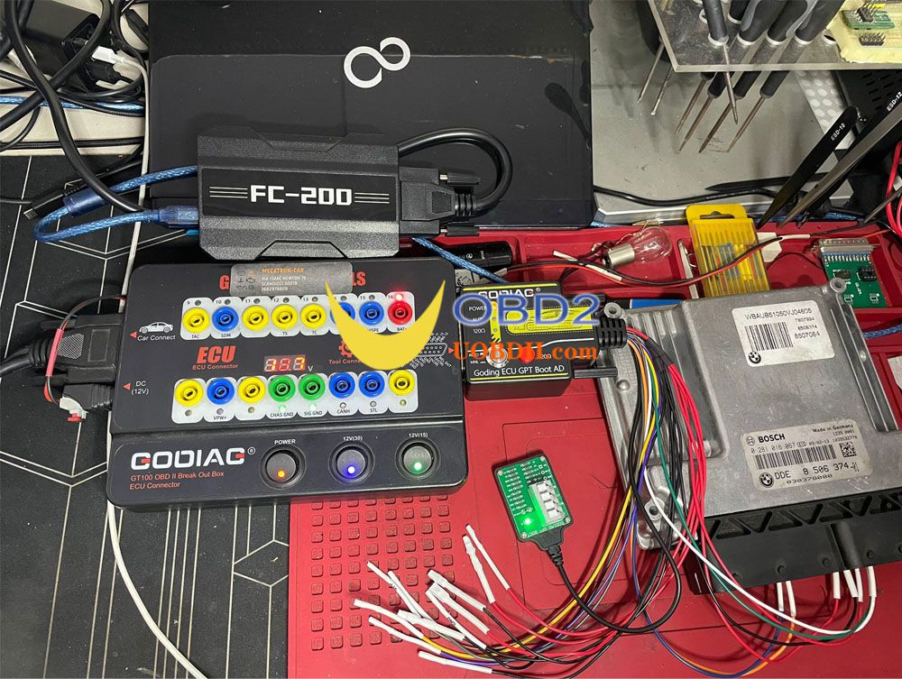 Adaptador de inicialização GPT ECU GODIAG testado com FC200