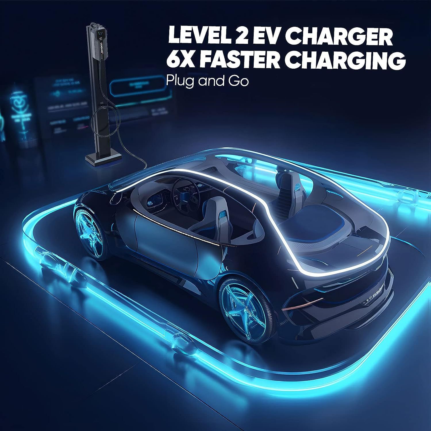GODIAG nível 2 carregador EV 10/16/24/32A ajustável para casa nível 2 J1772 EVs, PHEVs, motocicleta EVs