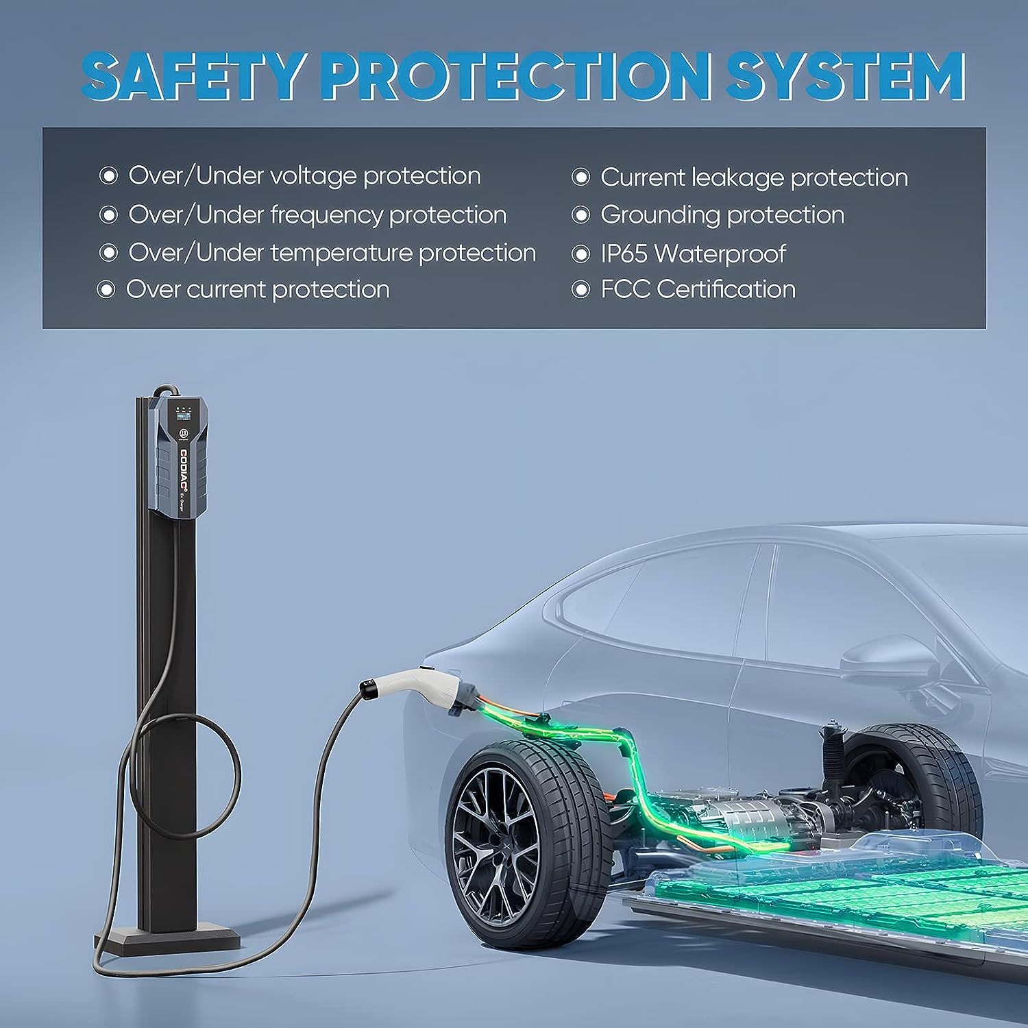 GODIAG nível 2 carregador EV 10/16/24/32A ajustável para casa nível 2 J1772 EVs, PHEVs, motocicleta EVs