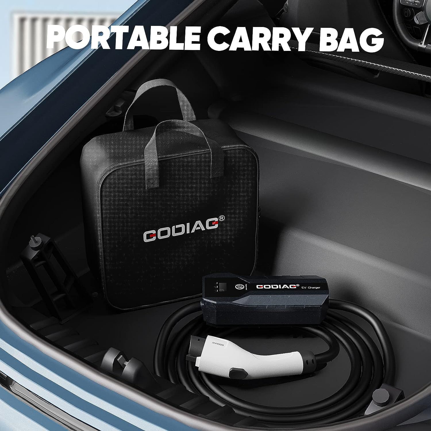 GODIAG nível 2 carregador EV 10/16/24/32A ajustável para casa nível 2 J1772 EVs, PHEVs, motocicleta EVs