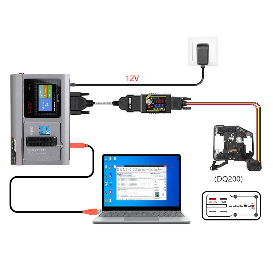 Diagrama de conexão de cabo de ECU GODIAG G-V
