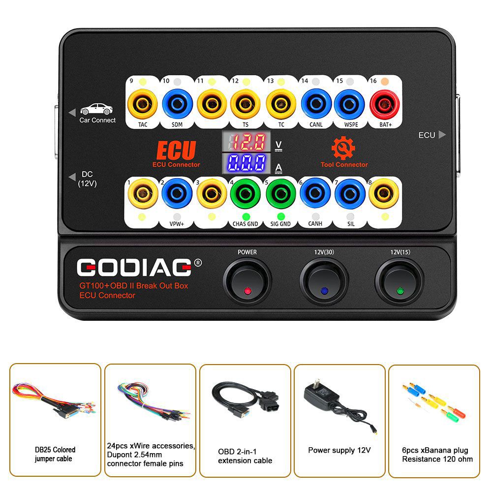 GODIAG GT100+ GT100 Pro com exibição de corrente eletrônica Lista de pacotes
