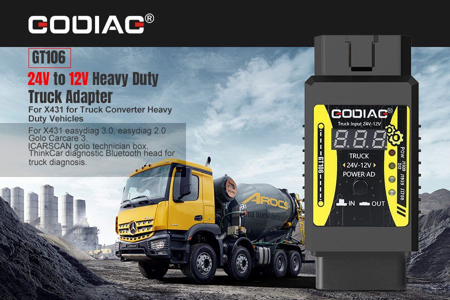 Godiag GT106 24V a 12V Heavy Duty Truck Adapter