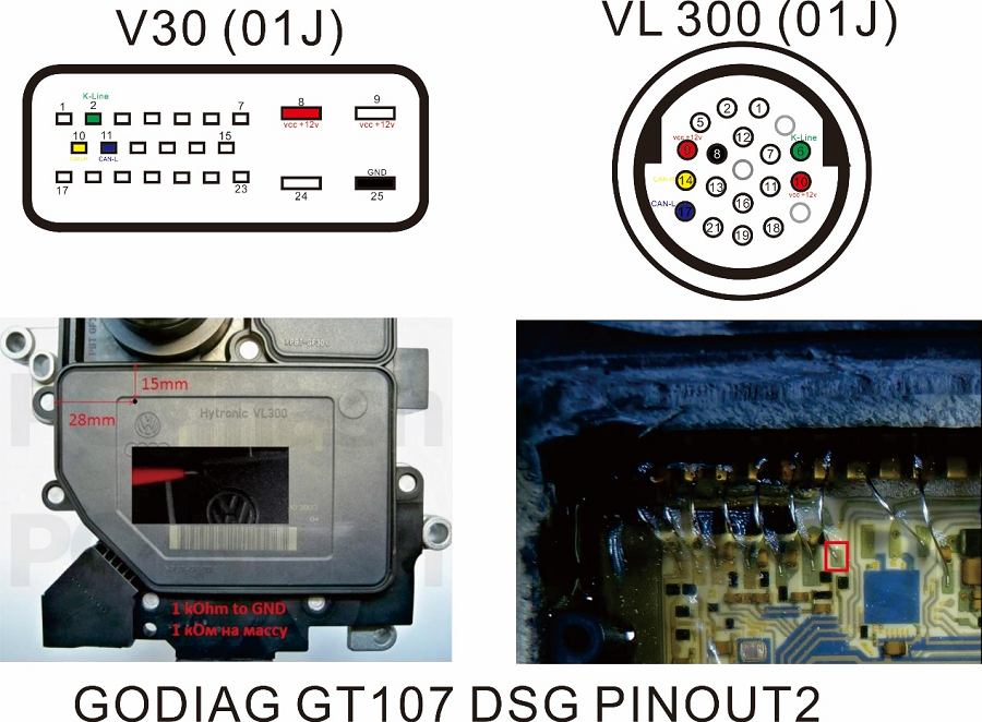 GODIAG GT107 DSG adaptador caixa de engrenagens