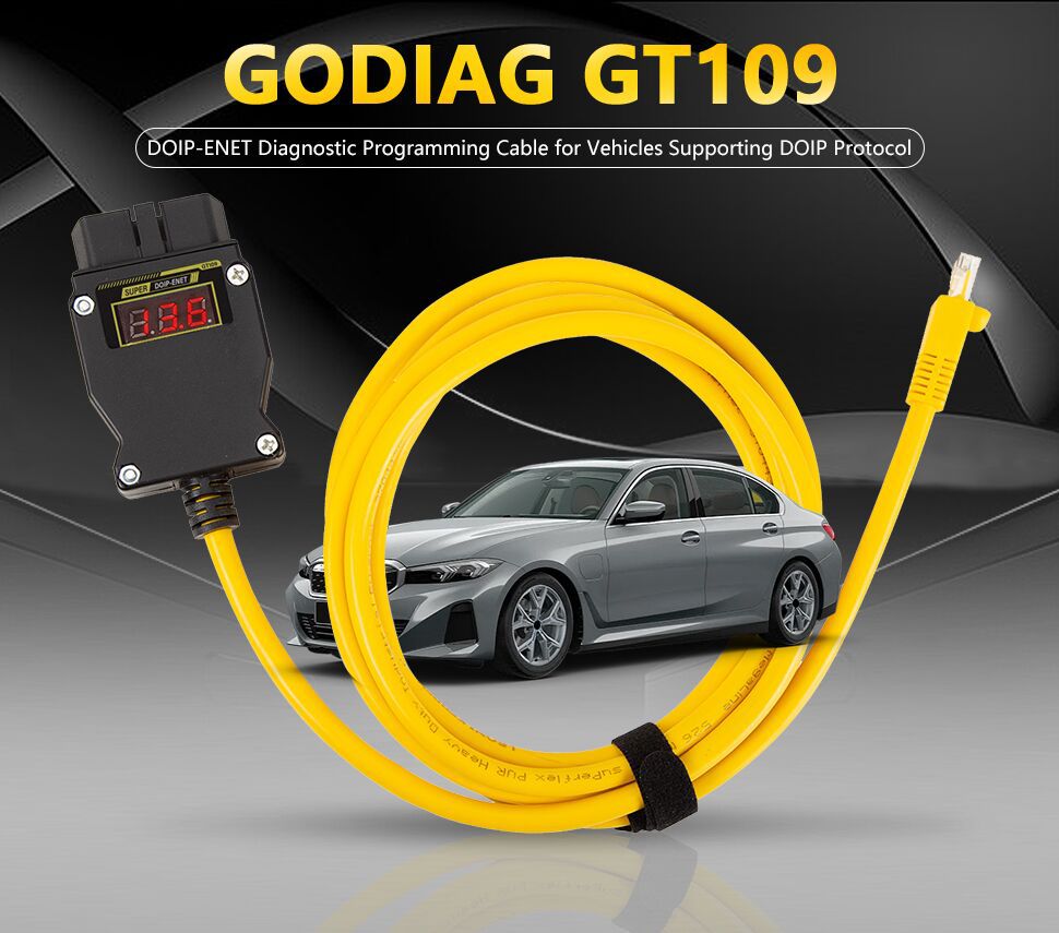 GODIAG GT109 DOIP-ENET DOIP Adaptador de codificação de programação diagnóstica para BMW Benz VW Audi