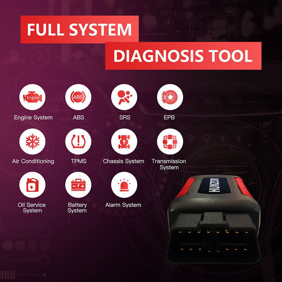 Humzor NexzDAS ND606 Light Auto Diagnosis Tool OBD2 Scanner for Both 12V/24V Cars and Heavy Duty Trucks 