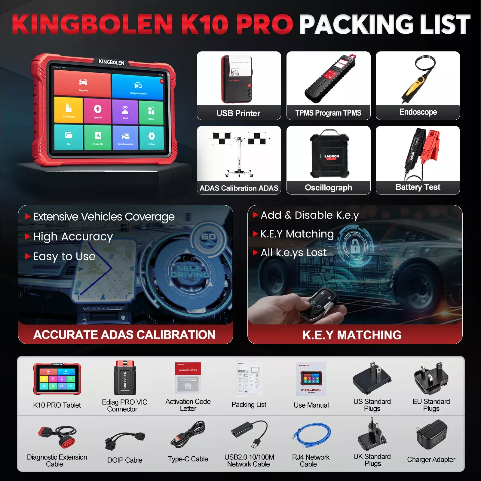 Scanner bidirecional de sistemas completos K10 Pro