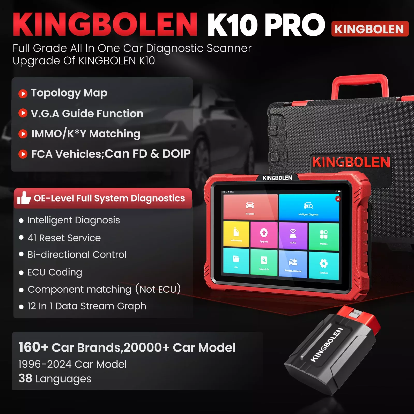 Scanner bidirecional de sistemas completos K10 Pro