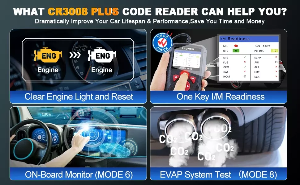 Lançamento CR3008 mais scanner OBD2