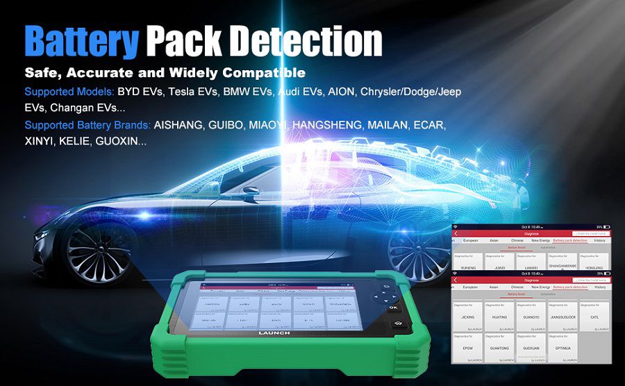 Lançamento CRP919 EV Diagnostic Scanner 43+ Funções de serviço para veículos elétricos Novos carros de energia