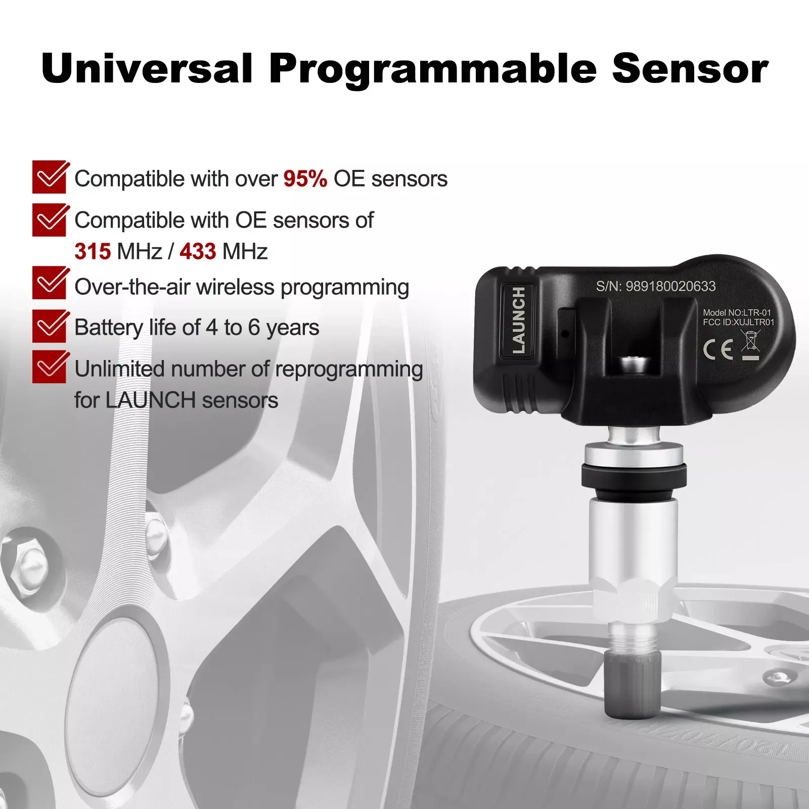 LAUNCH LTR-01 RF Sensor 315MHz & 433MHz TPMS Ferramenta