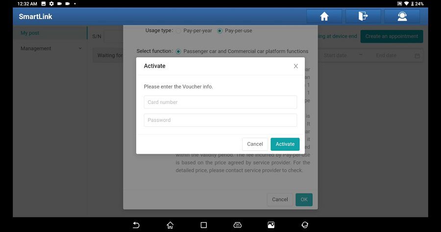 Passos para a ativação do SmartLink C