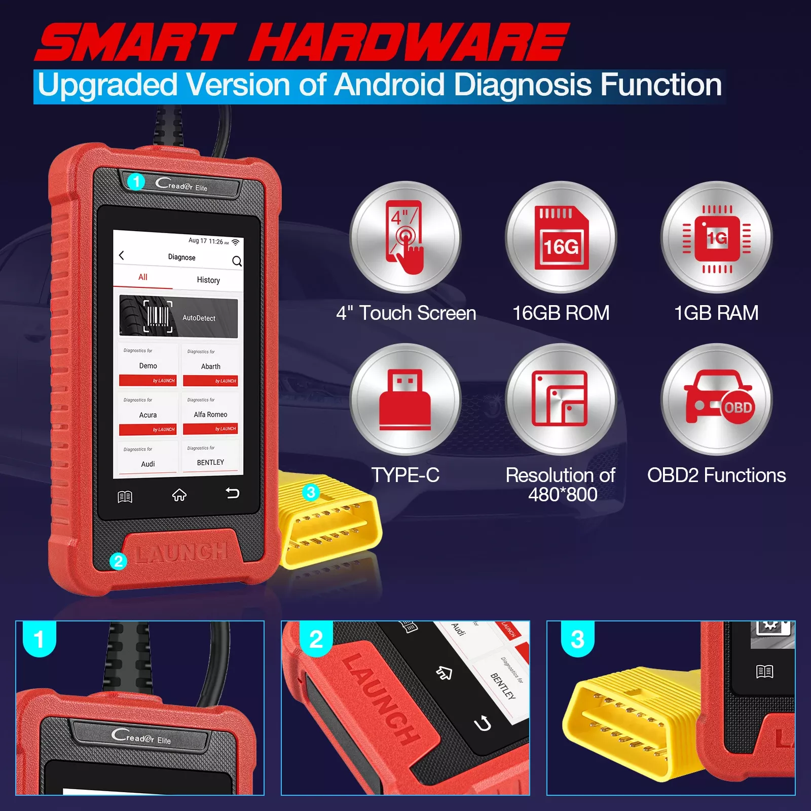 Lançamento X431 Creader Elite CRE205 OBD2 Scanner