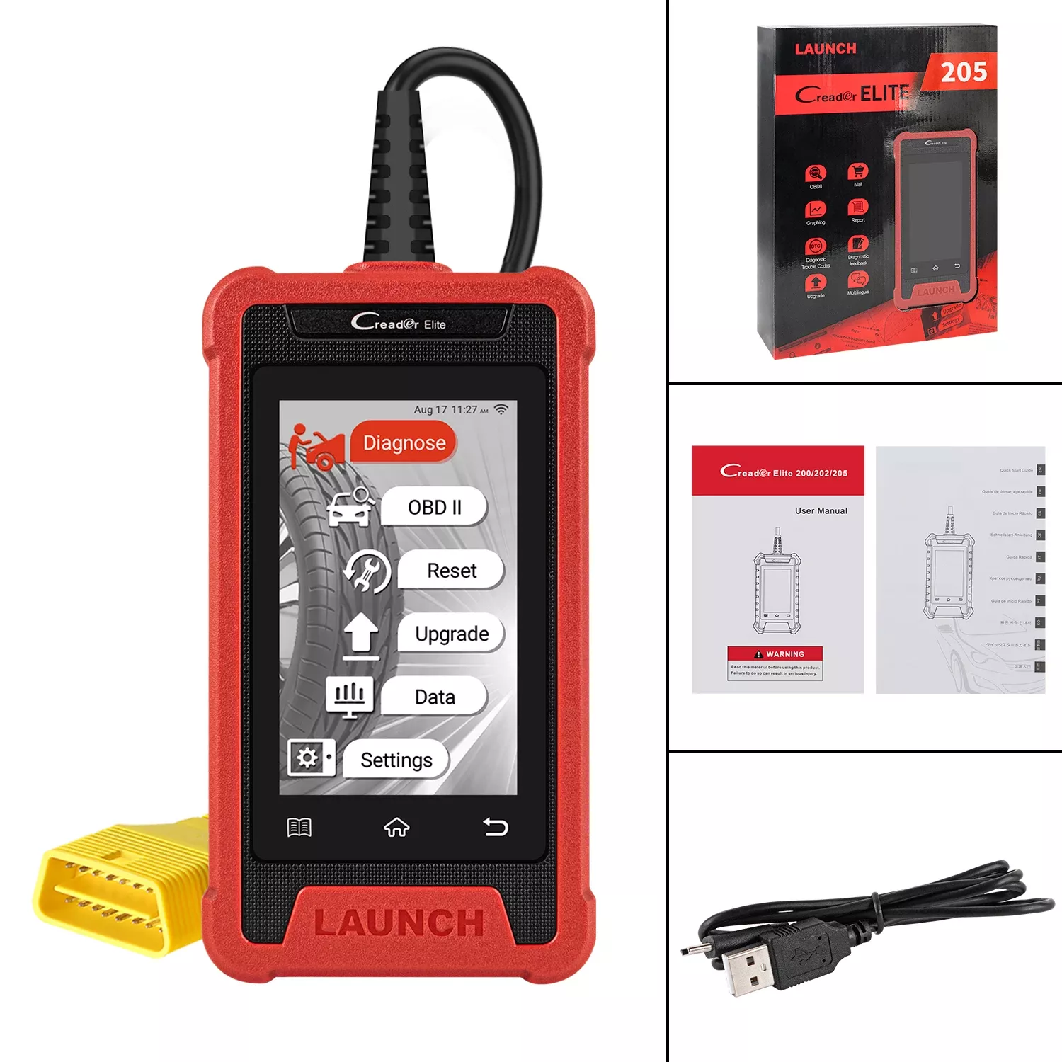 Lançamento X431 Creader Elite CRE205 OBD2 Scanner