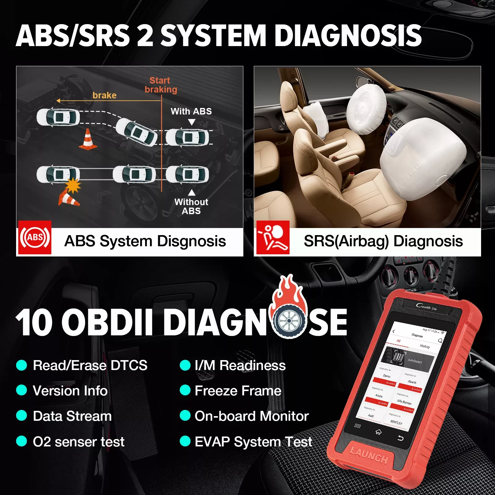 Lançamento X431 Creader Elite CRE205 OBD2 Scanner