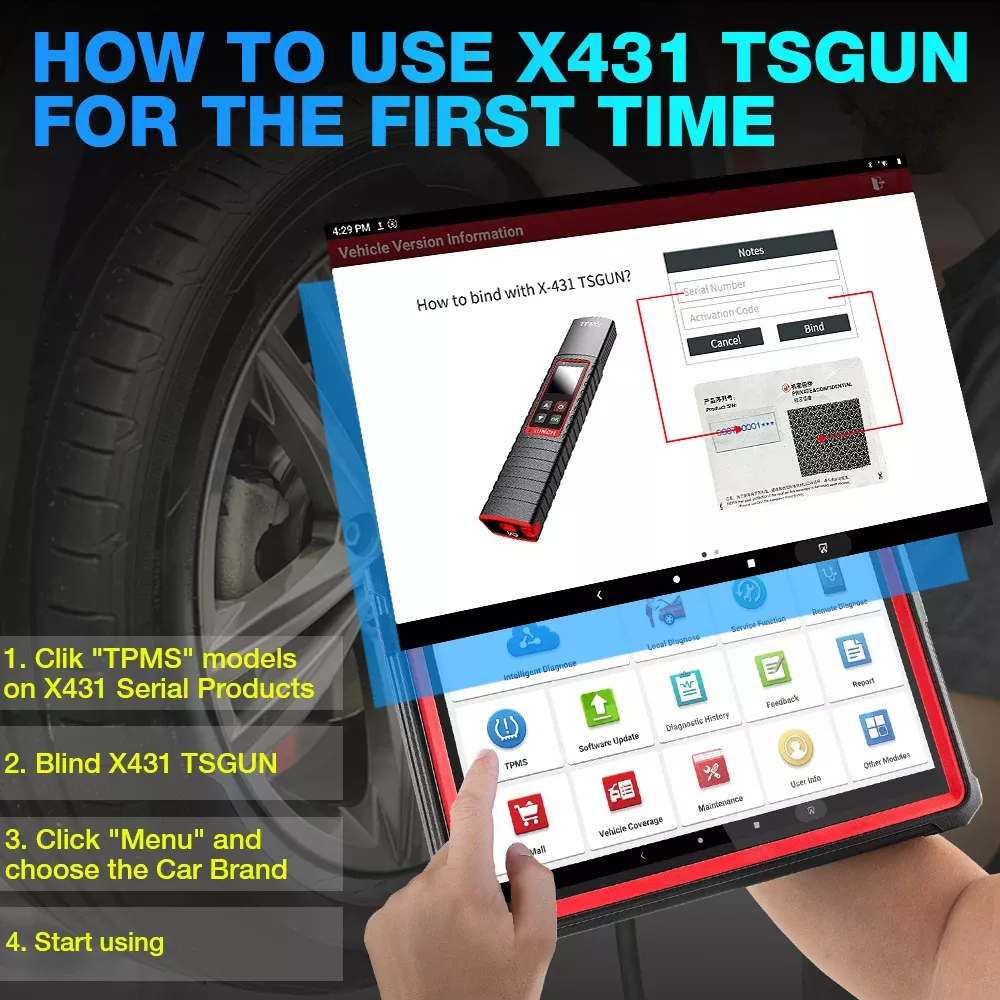2025 lançamento X431 I-TPMS diagnóstico de pressão dos pneus do carro também