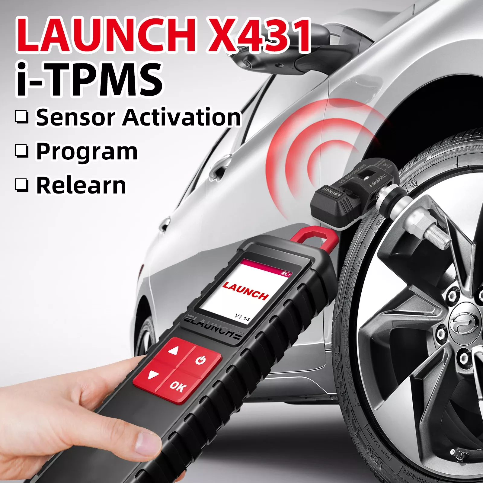 2025 lançamento X431 I-TPMS diagnóstico de pressão dos pneus do carro também