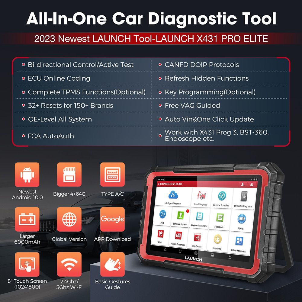 2023 Lançamento X431 Pro Elite Car Diagnostic Tool