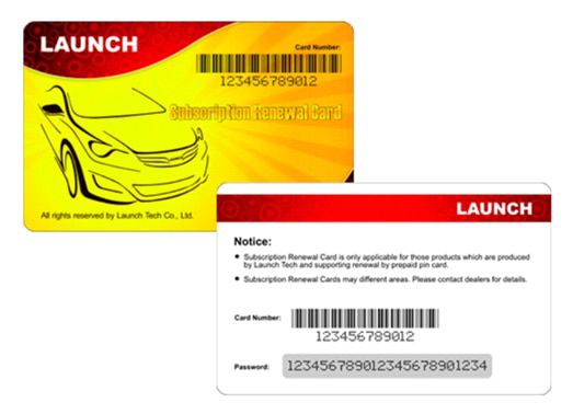 LANÇAMENTO X431 Cartão de Renovação de Assinatura