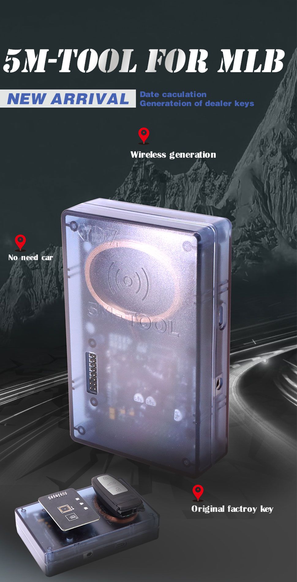 KYDZ MLB Tool Key Programmer para VW Audi Porsche Lamborghini Bentley Calcular MLB Data Generate Dealer Key com 3 Tokens para cálculo