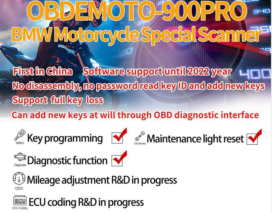 Programador chave OBDEMOTO 900PRO