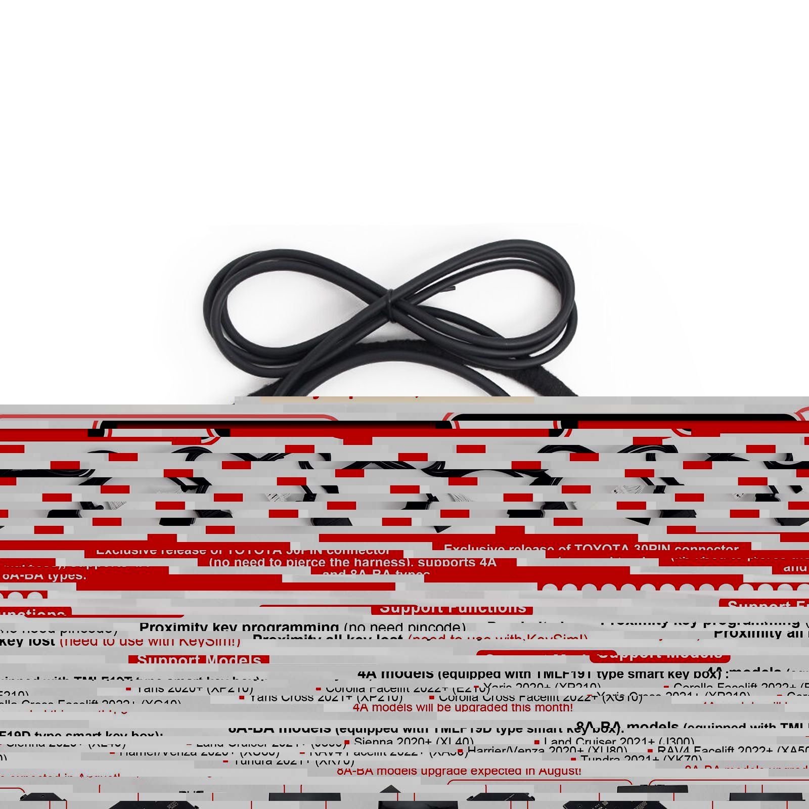 OBDSTAR Toyota-30 Cabo Proximidade Chave Programação Toda Chave Perdida Nenhuma Necessidade de Perfurar o Harness para X300DP Plus / X300Pro 4