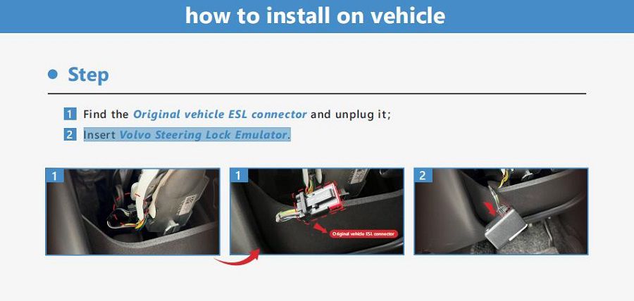 Emulador OEM para VOLVO S60 V60 S80 XC60 XC70 Bloqueio de direção com som de bloqueio (sistema LIN)