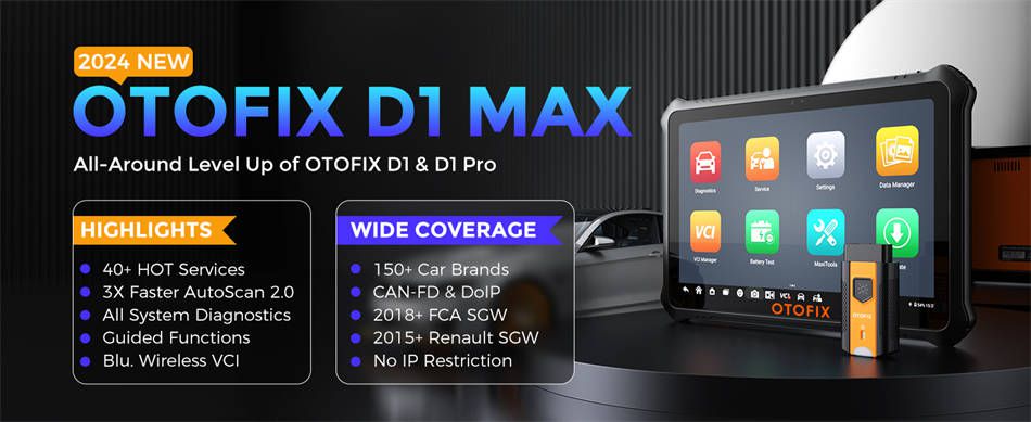 Scanner bidirecional do diagnóstico do sistema completo do OTOFIX D1 MAX