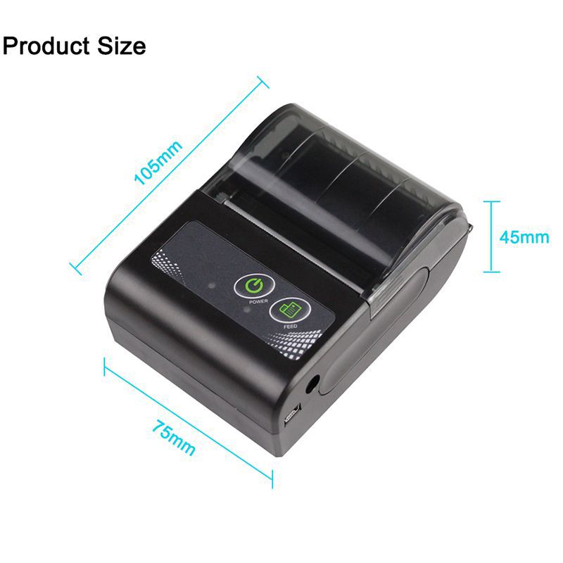 Impressora Térmica Portátil Bluetooth 