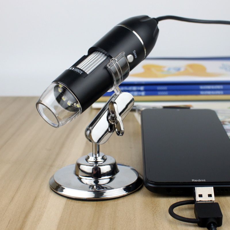 Profissional USB Microscópio Digital 1000X 1600X 8 LEDs 2