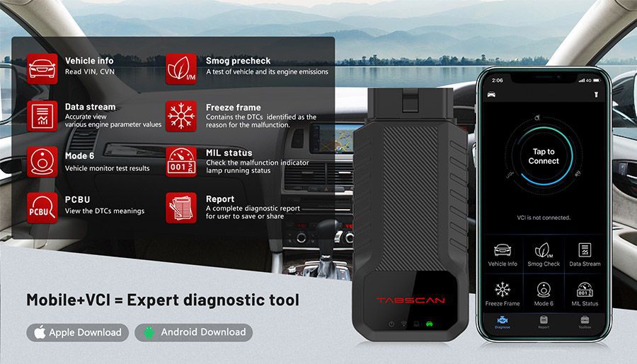 Dispositivo de diagnóstico portátil TabScan 6154+C