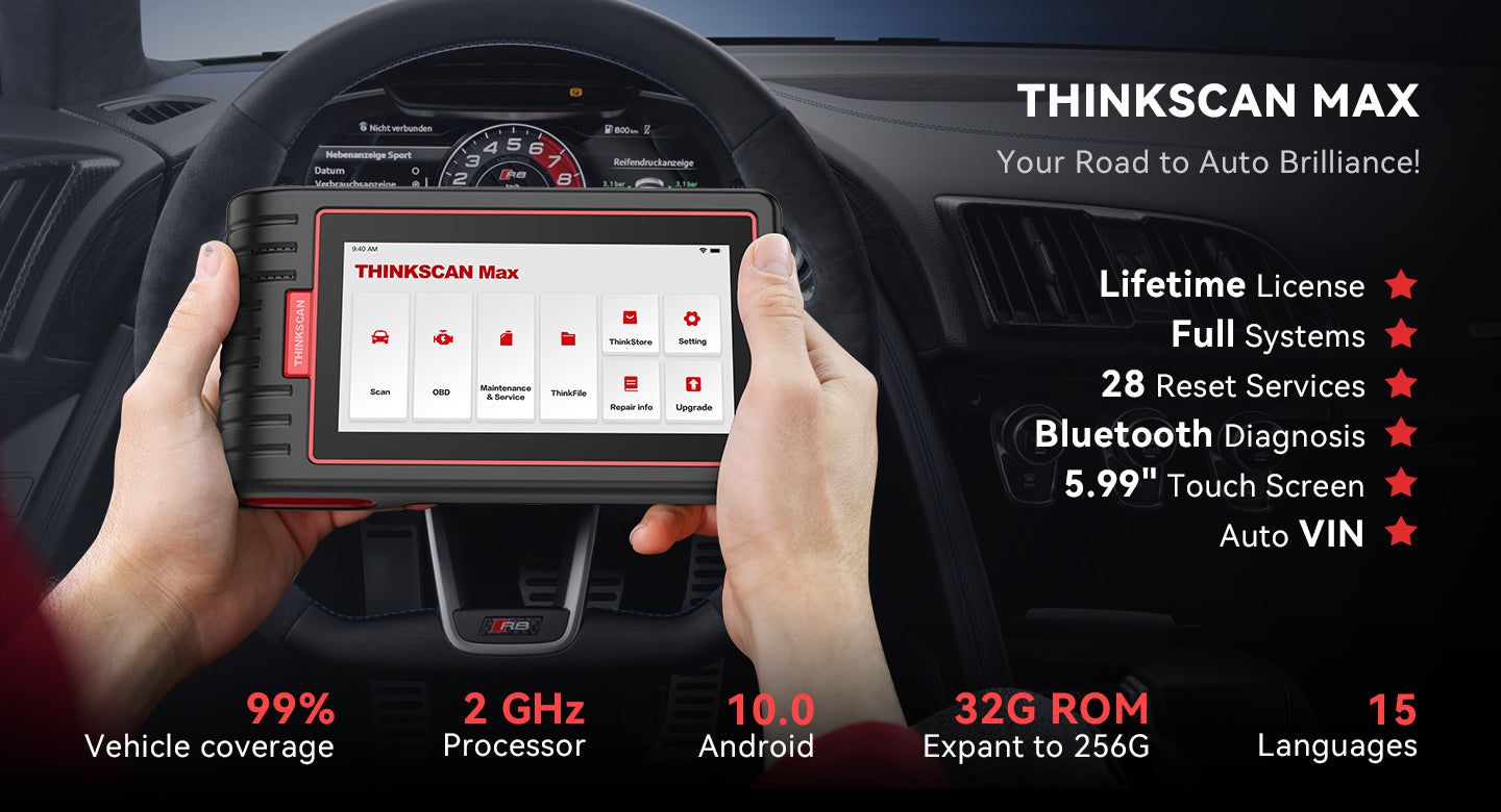 Scanner de diagnóstico do carro do sistema ThinkScan Max de THINKCAR para todos os veículos com 28 funções especiais
