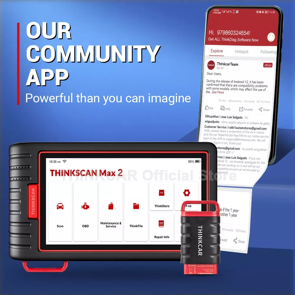 Scanner Thinkscan Max2 OBD2 do Thinkcar