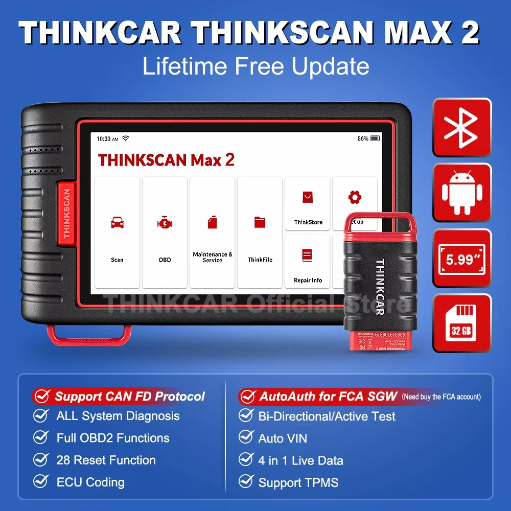 Scanner Thinkscan Max2 OBD2 do Thinkcar
