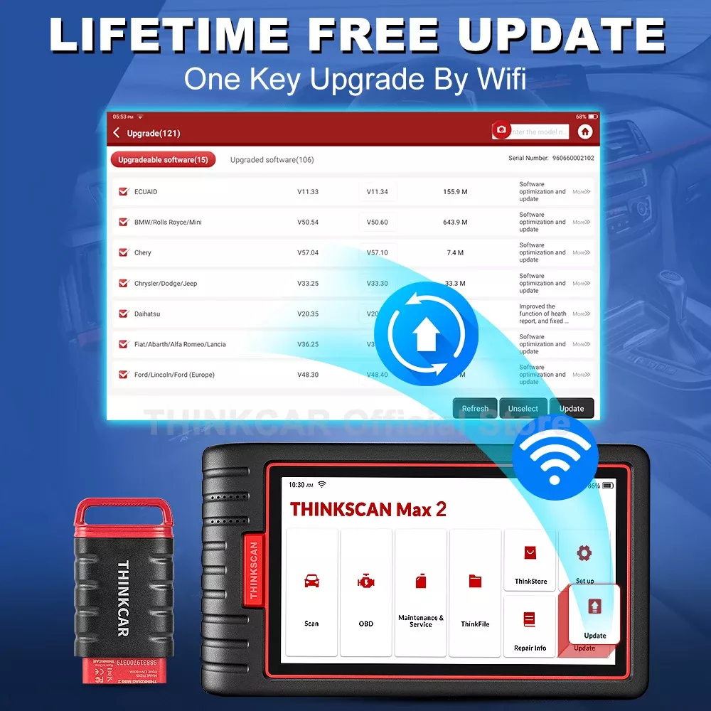 Scanner Thinkscan Max2 OBD2 do Thinkcar