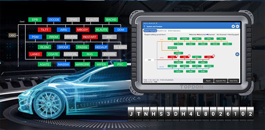 Ferramenta de diagnóstico integrada TOPDON Phoenix Plus