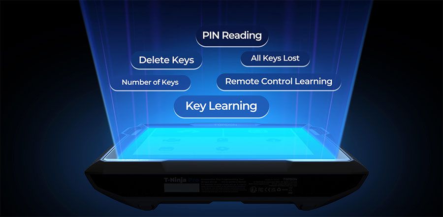 TOPDON T-Ninja Pro Key Programmer Key Learning Remote Control Learning PIN Reading Excluir chaves Todas as chaves Scanner OBD2 perdido