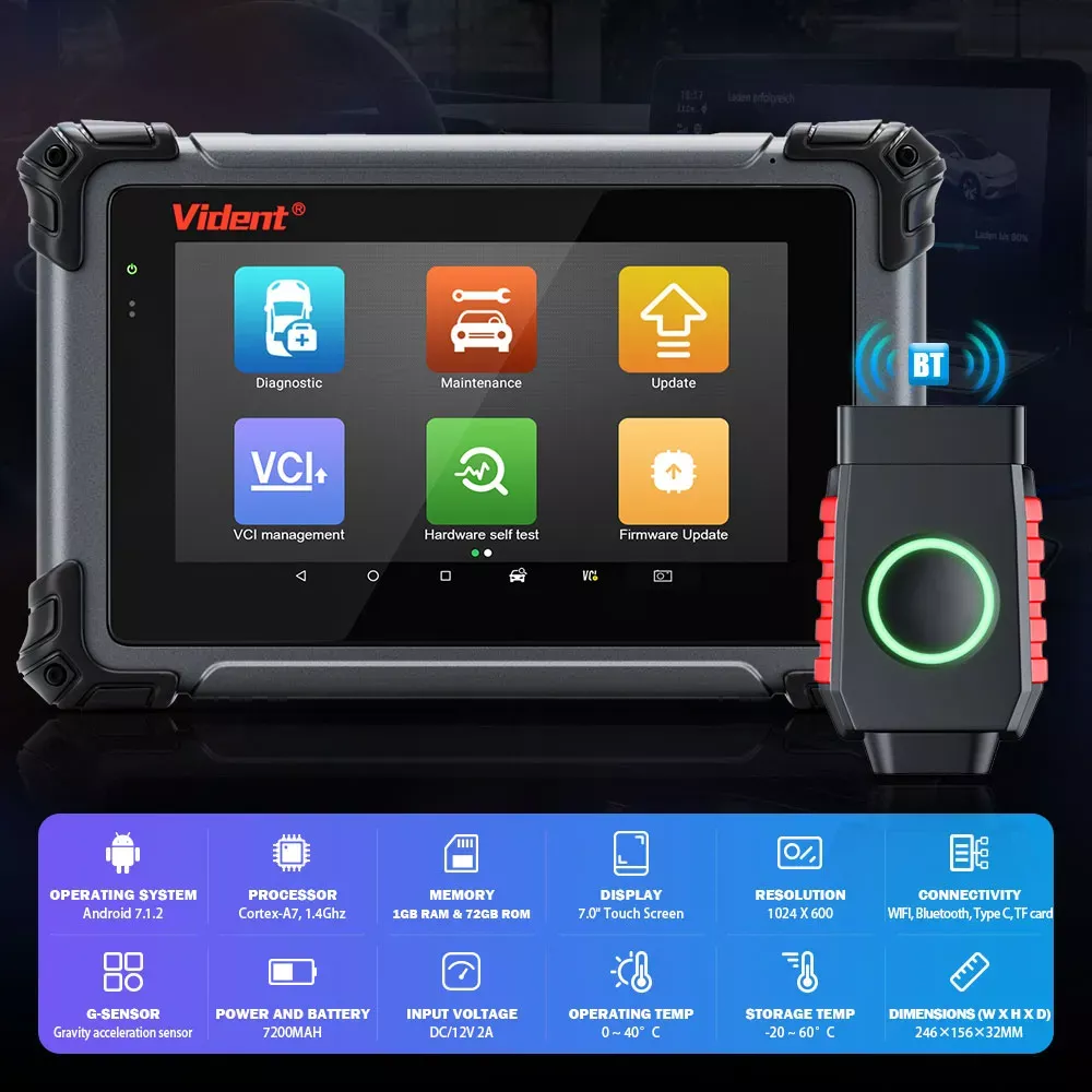 Vident iSmart800Pro BT OBD2 Bluetooth diagnóstico do carro também