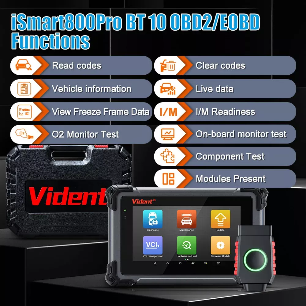 Vident iSmart800Pro BT OBD2 Bluetooth diagnóstico do carro também