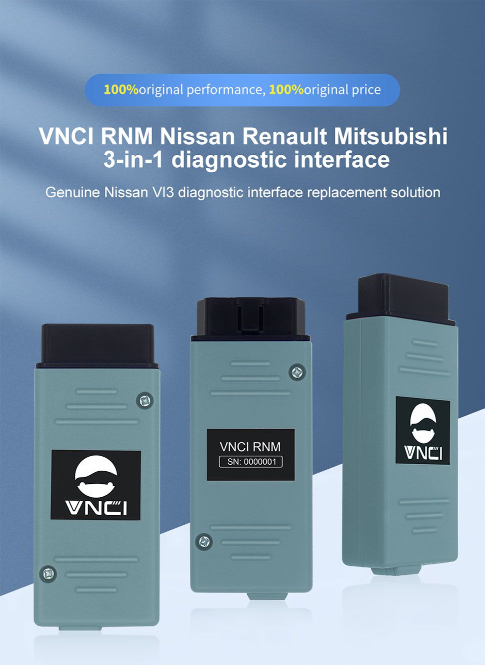 VNCI RNM Nissan Renault Mitsubishi 3-em-1 interface de diagnóstico