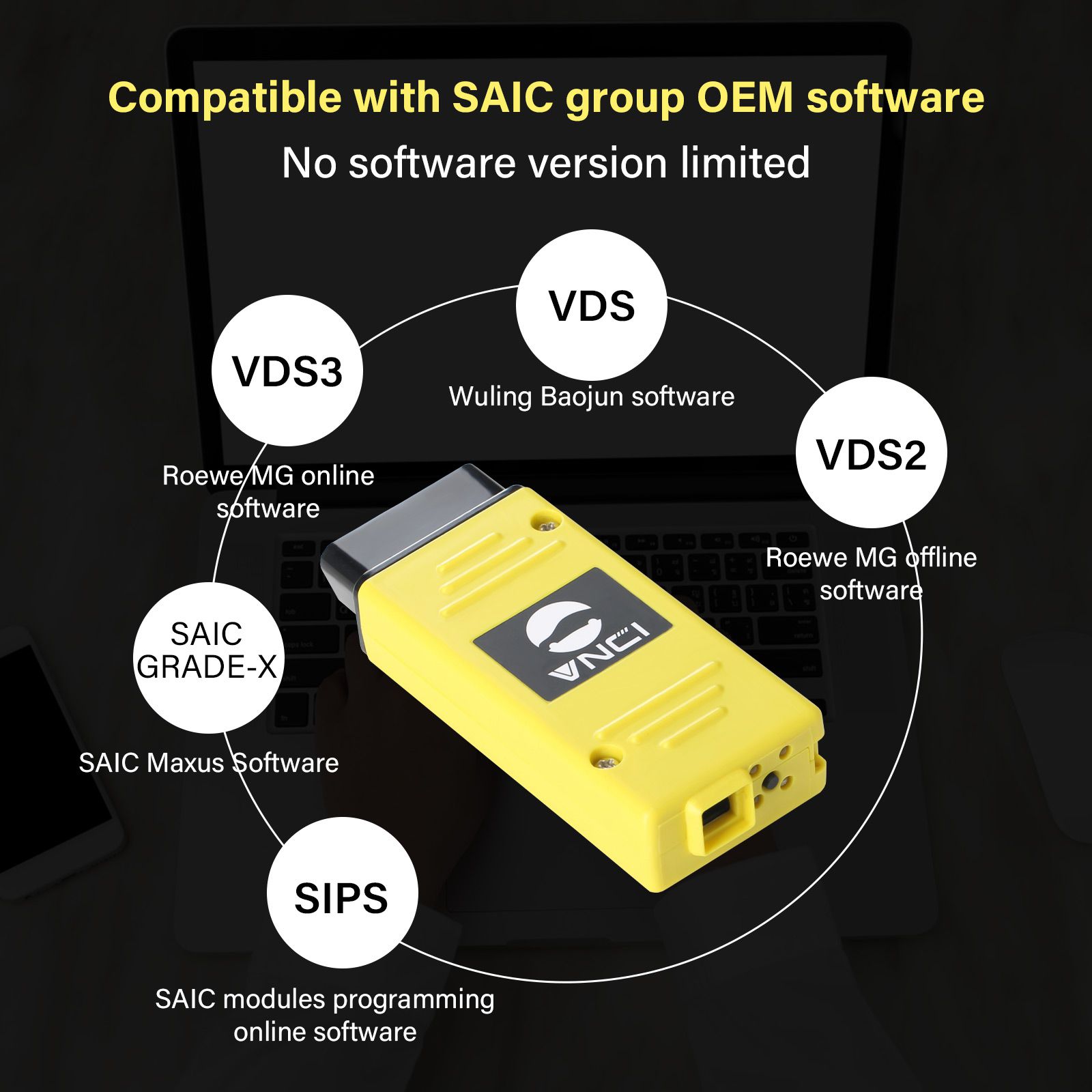 Interface diagnóstica de VNCI VDI3 Rongwei MG Wuling Baojun Datong