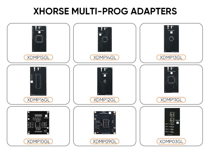 Adaptadores Multi Prog Xhorse para EEPROM e FLASH 9pcs/set