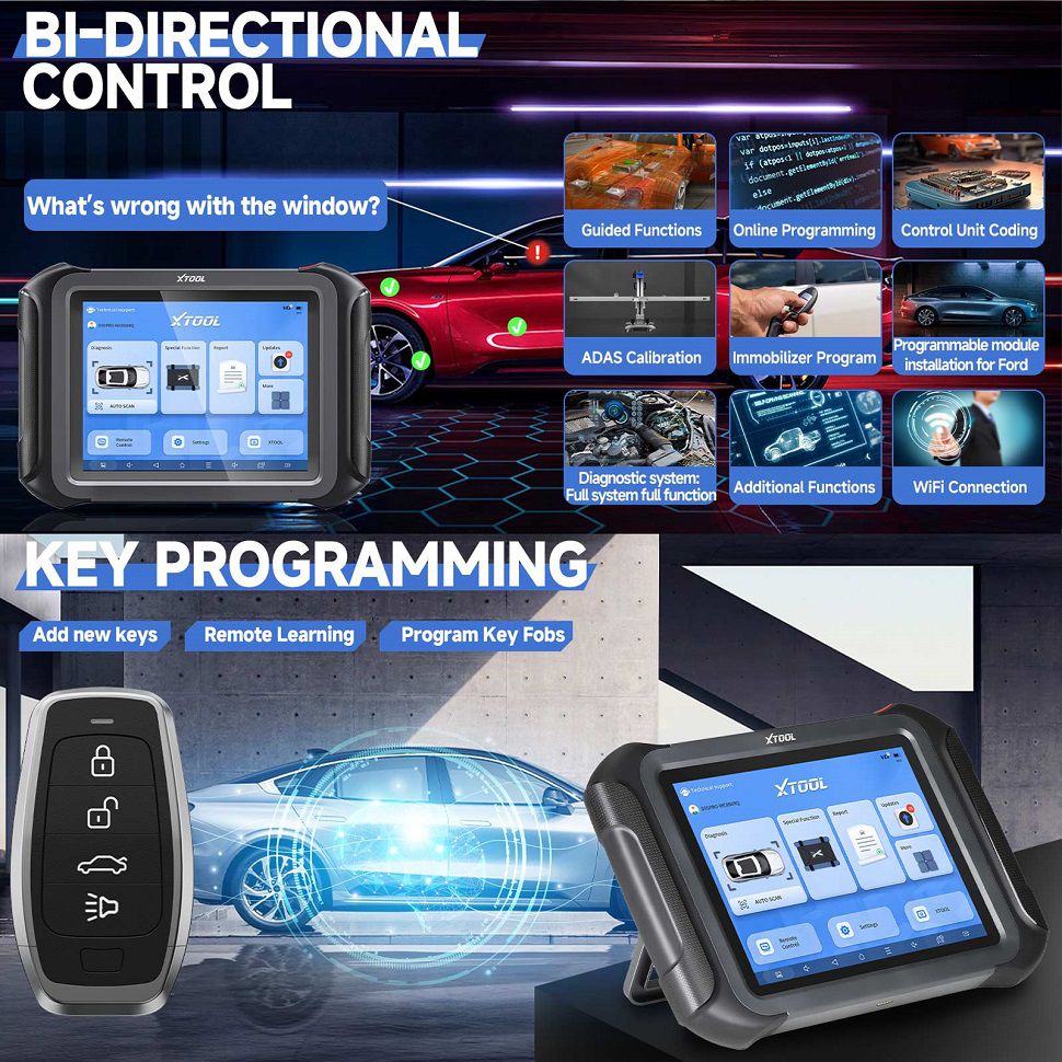 XTOOL D9S PRO Auto Diagnóstico Scanner Apoio ECU Codificação Topologia Mapeamento Programação chave 42 Funções de serviço CAN FD DoIP