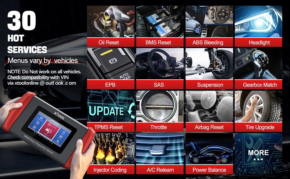 XTOOL Inplus IP608 OBD2 Scanner suporte completo da ferramenta de diagnóstico do sistema CAN FD
