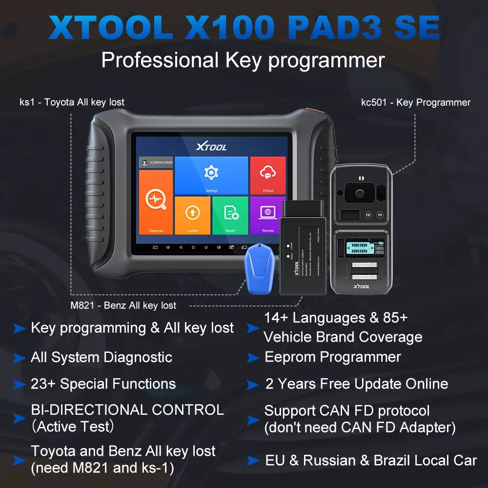 Ferramenta de programação chave XTOOL X100 PAD3 Pro